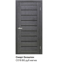 Дверне полотно Doors Smart EKO 018- Дуб магма (чорне скло)